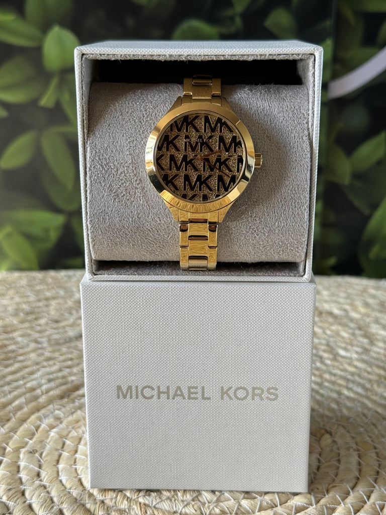 Michael Kors Slim Runway Crystals Gold Dial Gold Steel Strap Watch for Women - MK4659 Buy Now By Michael Kors