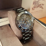 Burberry The City Grey Dial Gunmetal Grey Steel Strap Watch for Men - BU9381 Buy Now By Burberry