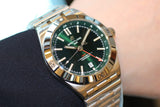 Breitling Chronomat GMT 40 Green Dial Silver Steel Strap Watch for Men - A32398101L1A1 Buy Now By Breitling