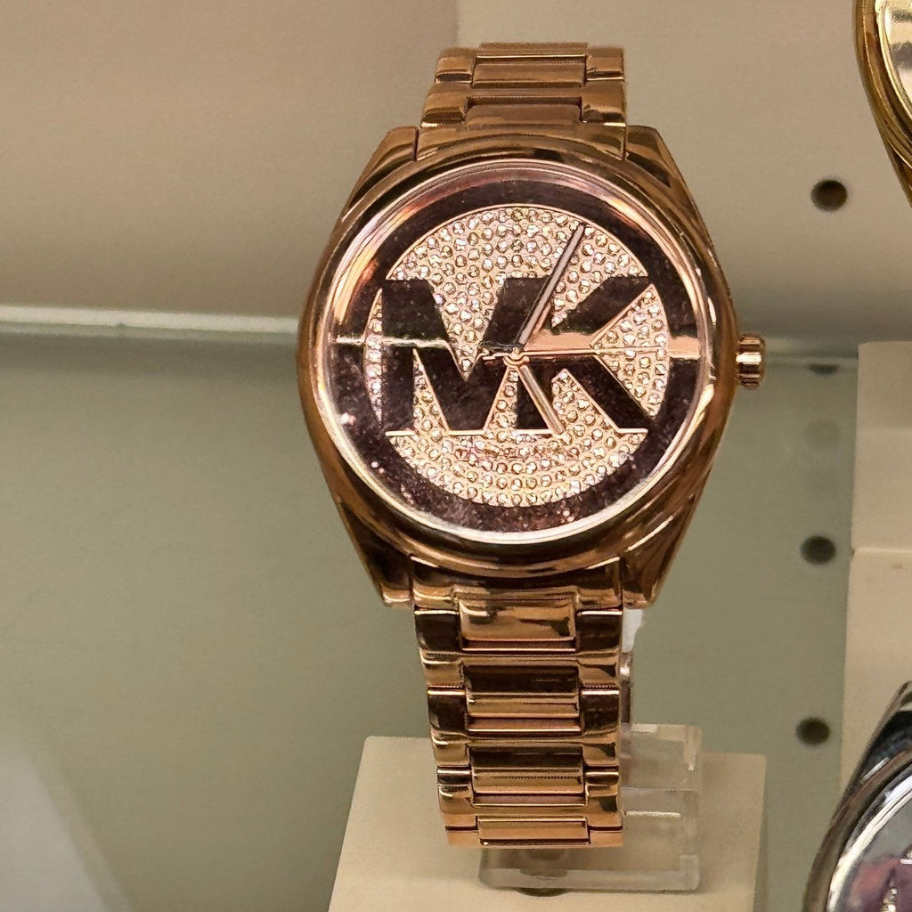 Michael Kors Janelle Quartz Crystals Rose Gold Dial Rose Gold Steel Strap Watch For Women - MK7312 Buy Now By Michael Kors