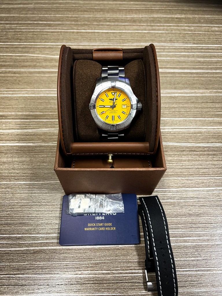 Breitling Avenger Automatic 45mm Seawolf Yellow Dial Silver Steel Strap Strap Watch for Men - A17319101/1A1 Buy Now By Breitling