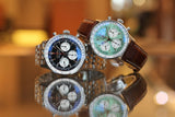 Breitling Navitimer B01 Chronograph 41 Green Dial Brown Leather Strap Watch for Men - AB0139211L1P1 Buy Now By Breitling