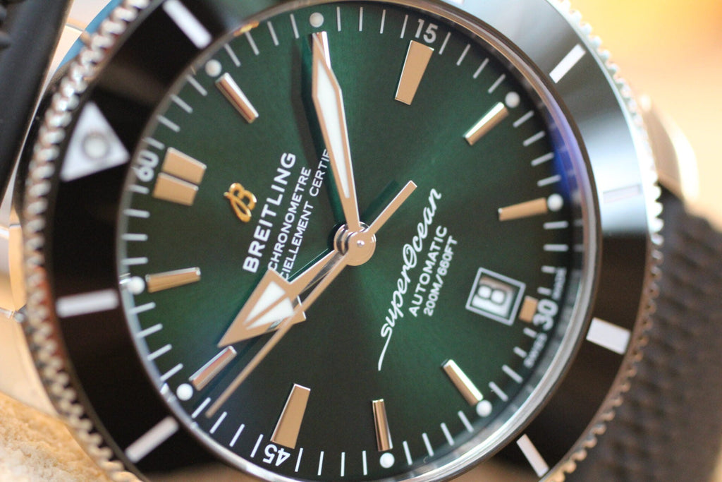 Breitling Superocean Heritage B20 Automatic 46 Green Dial Black Mesh Bracelet Watch for Men - AB2020121L1S1 Buy Now By Breitling