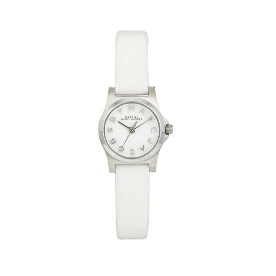 Marc Jacobs Henry Dinky White Dial White Leather Strap Watch for Women - MBM1234 Buy Now By Marc Jacobs