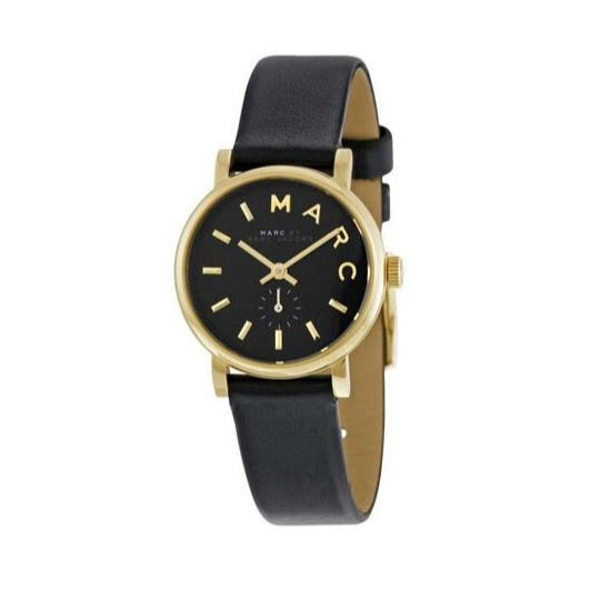 Marc Jacobs Baker Black Dial Black Leather Strap Watch for Women - MBM1273 Buy Now By Marc Jacobs