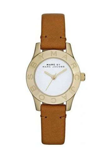 Marc Jacobs Mini Blade White Dial Brown Leather Strap Watch for Women - MBM1219 Buy Now By Marc Jacobs