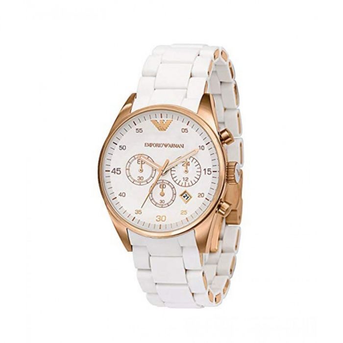 Emporio Armani Sportivo Silver Dial White Silicone Strap Watch For Women - AR5920 Buy Now By Emporio Armani