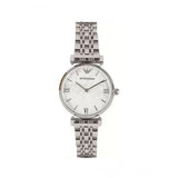 Emporio Armani Gianni T Bar White Marble Dial Silver Steel Strap Watch For Women - AR11170 Buy Now By Emporio Armani