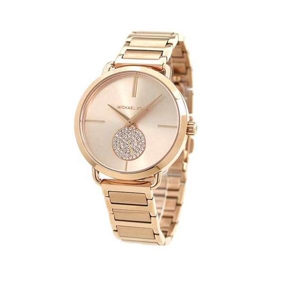 Michael Kors Portia Rose Gold Dial Rose Gold Steel Strap Watch for Women - MK3640 Buy Now By Michael Kors