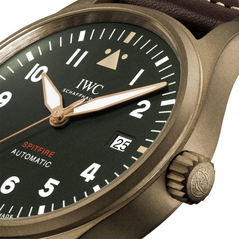 IWC Pilot's Watch Automatic Spitfire Green Dial Brown Leather Strap Watch for Men - IW326802 Buy Now By IWC