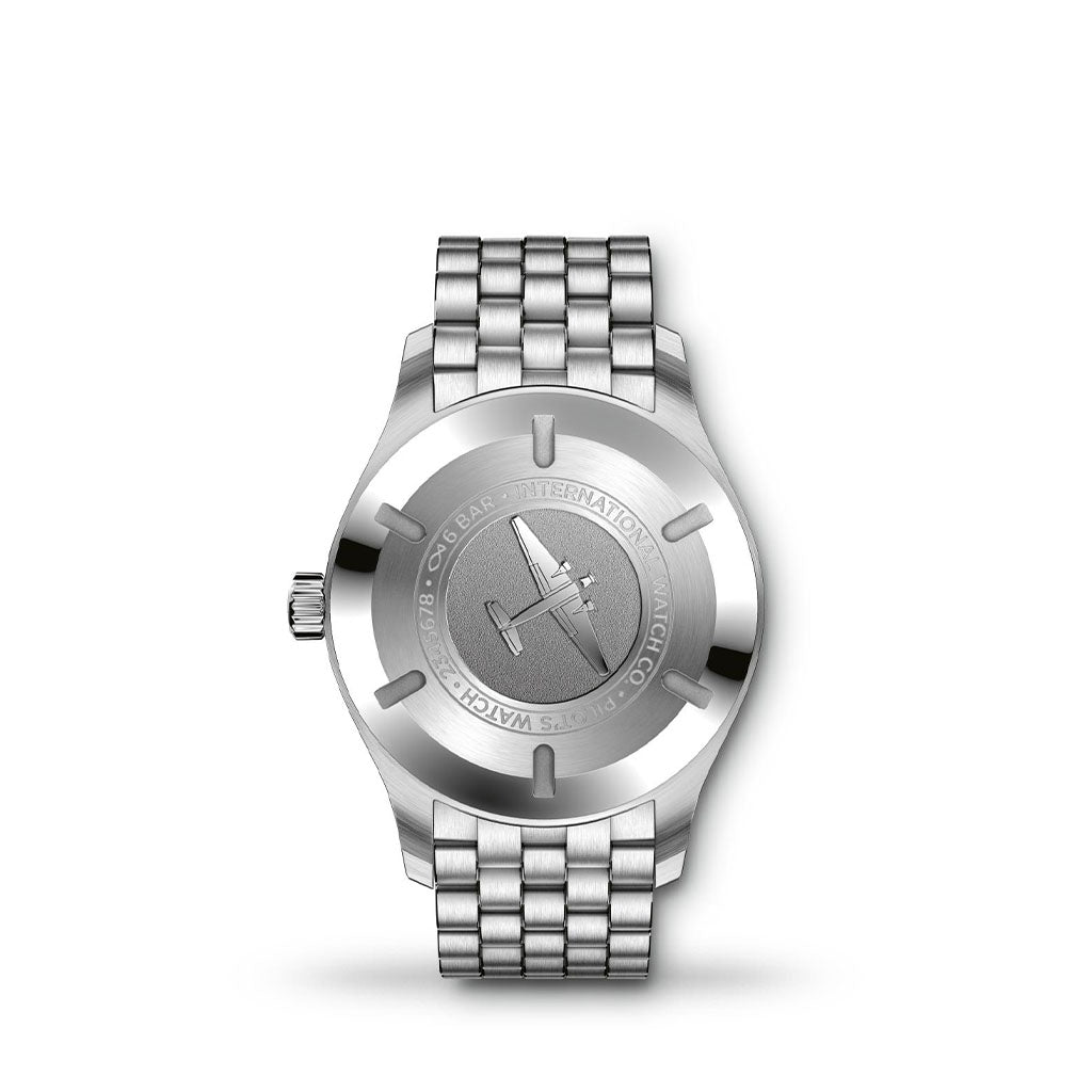 IWC Pilot’s Watch Mark XVIII Black Dial Silver Steel Strap Watch for Men - IW327015 Buy Now By IWC