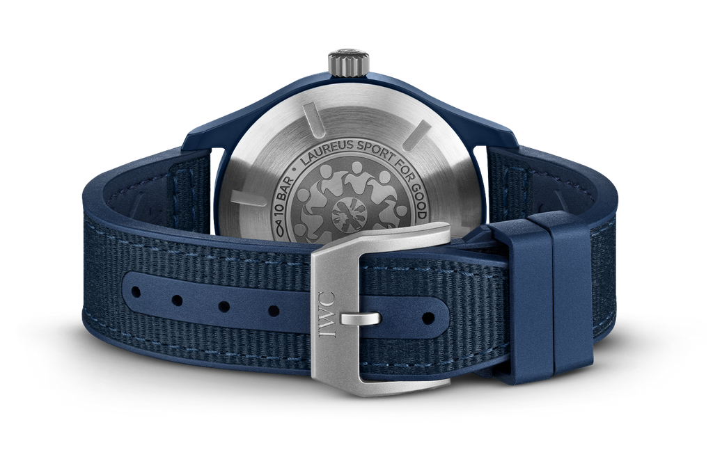 IWC Pilot’s Watch Automatic "Laureus Sport for Good" Edition Blue Dial Blue Nylon Strap Watch for Men - IW328101 Buy Now By IWC