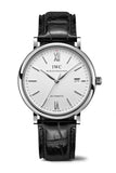 IWC Portofino Automatic White Dial Black Leather Strap Watch for Men - IW356501 Buy Now By IWC