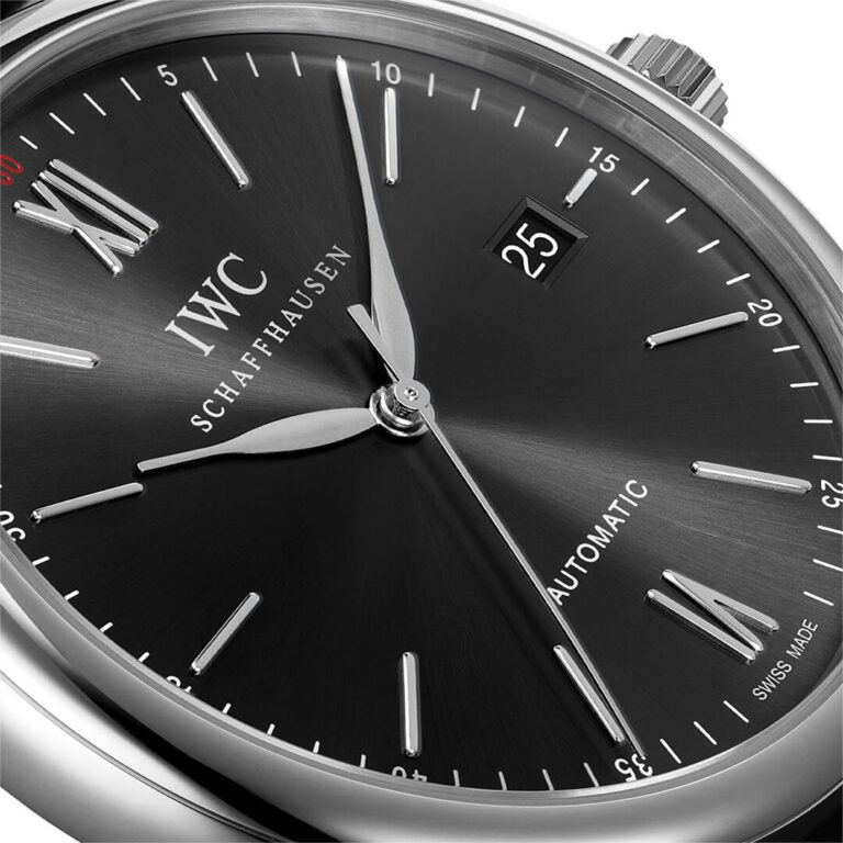 IWC Portofino Automatic Black Dial Black Leather Strap Watch for Men - IW356502 Buy Now By IWC