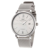 IWC Portofino Automatic White Dial Silver Mesh Bracelet Watch for Men - IW356505 Buy Now By IWC