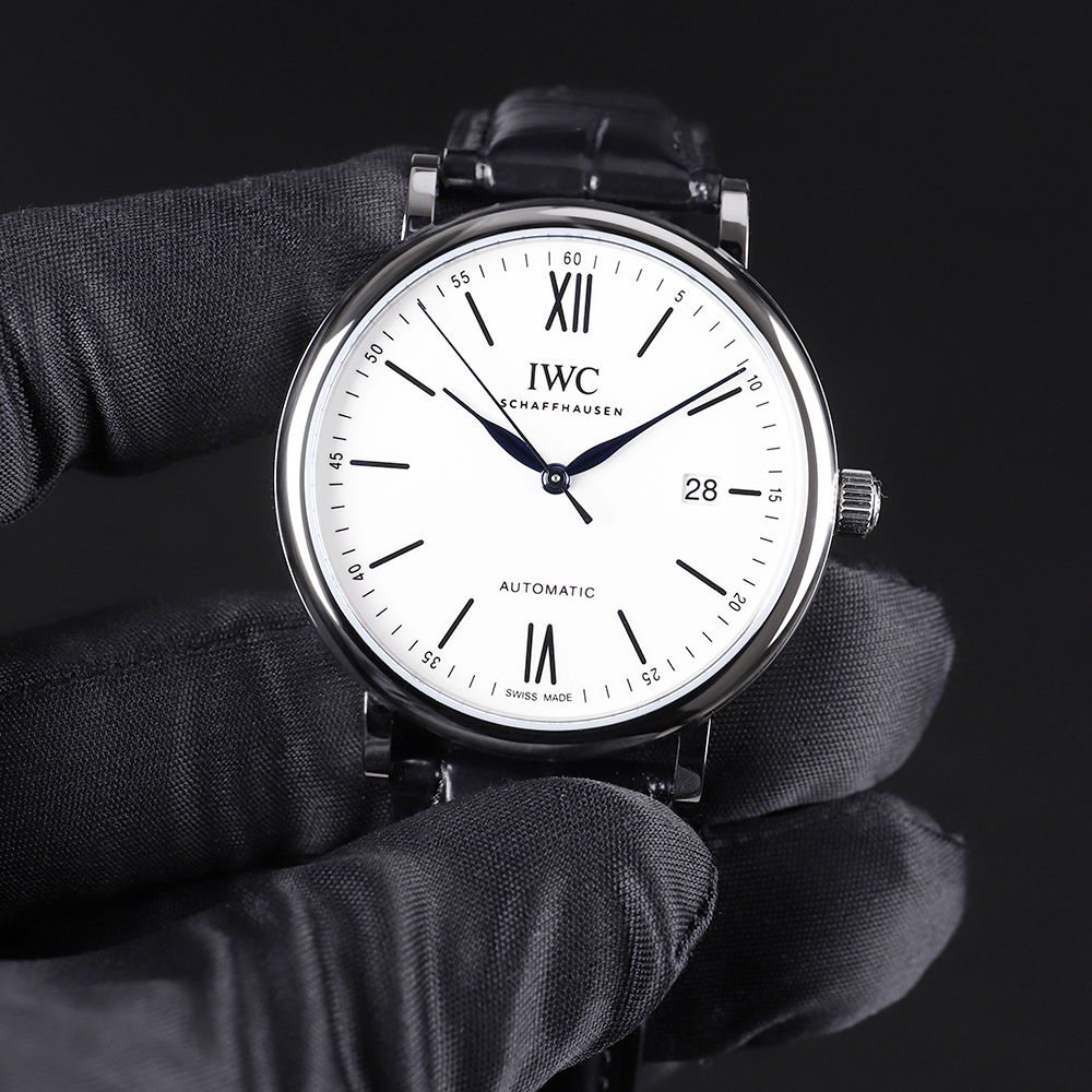 IWC Portofino Automatic '150 Years' Edition Automatic White Dial Black Leather Strap Watch for Men - IW356519 Buy Now By IWC