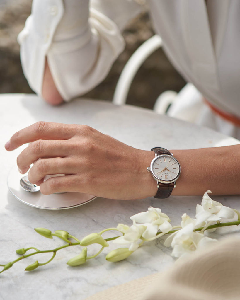 IWC Portofino Automatic Silver Dial Brown Leather Strap Watch for Women - IW357403 Buy Now By IWC