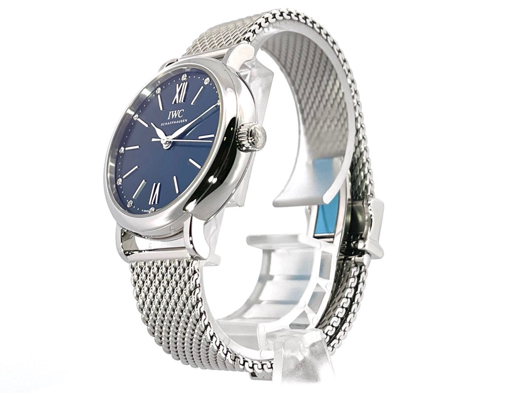 IWC Portofino Automatic Blue Dial Silver Mesh Bracelet Watch for Women - IW357404 Buy Now By IWC