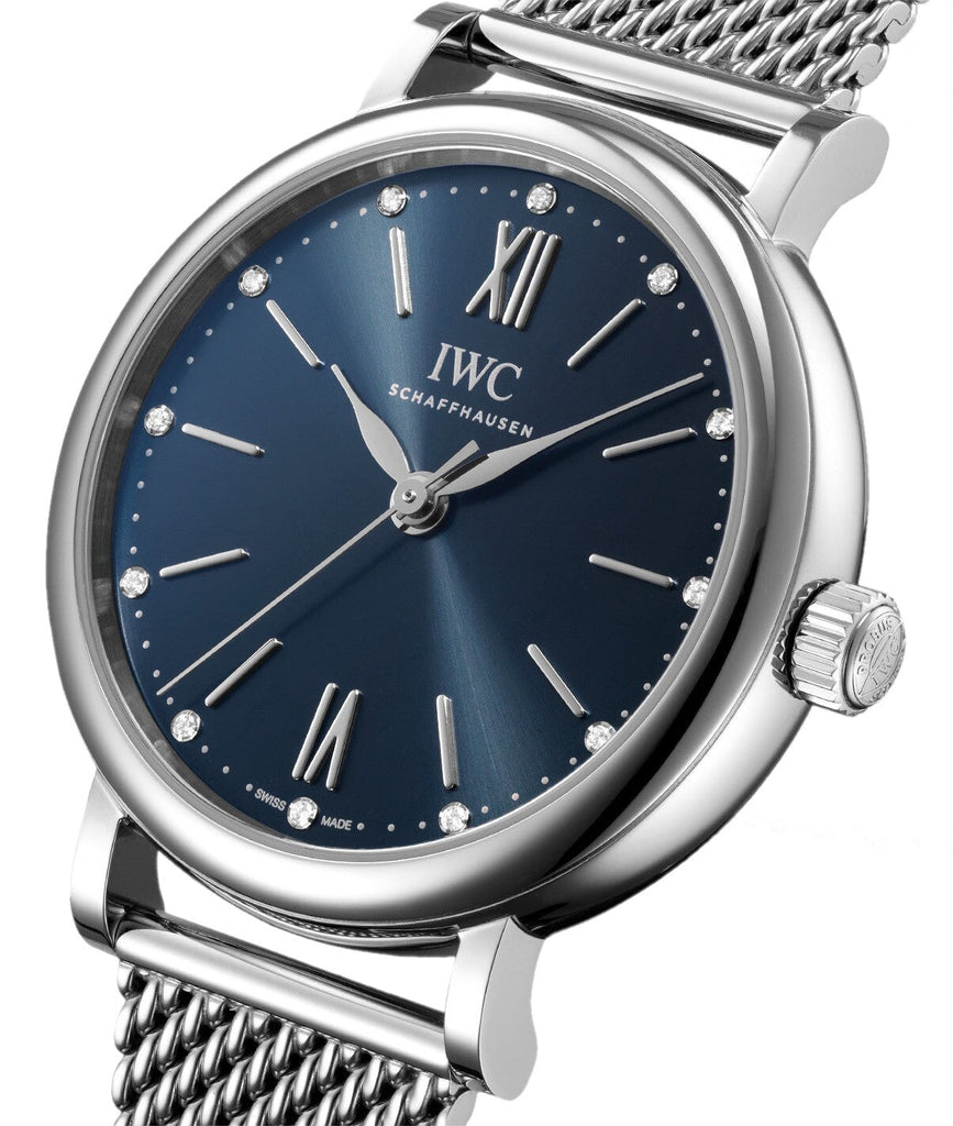 IWC Portofino Automatic Blue Dial Silver Mesh Bracelet Watch for Women - IW357404 Buy Now By IWC