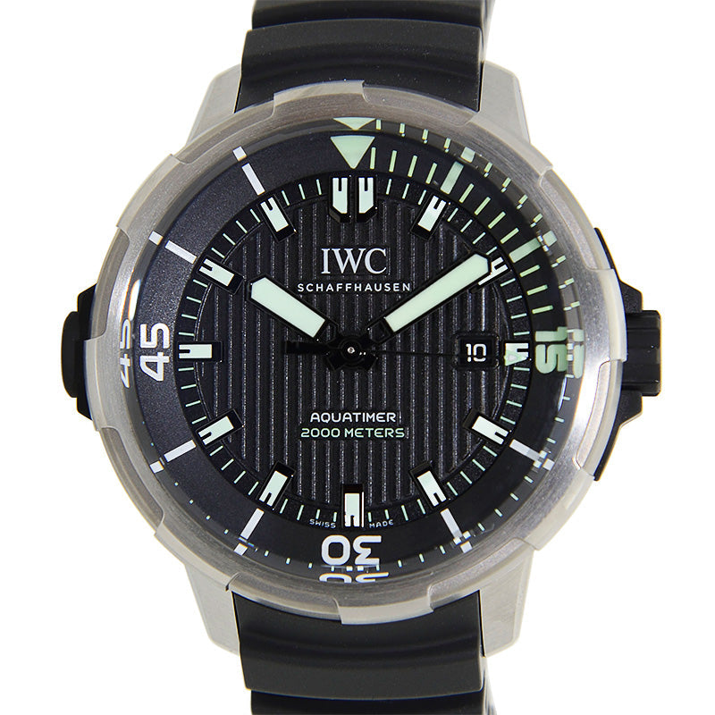 IWC Aquatimer Automatic 2000 Black Dial Black Rubber Strap Watch for Men - IW358002 Buy Now By IWC