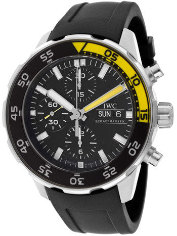 IWC Aquatimer Automatic Chronograph Black Dial Black Rubber Strap Watch for Men - IW376709 Buy Now By IWC