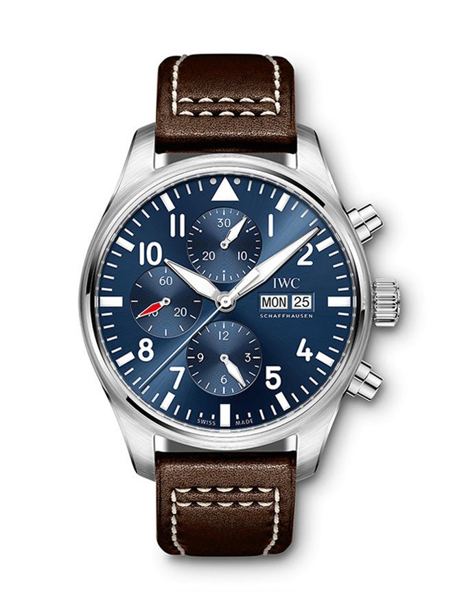 IWC Pilot’s Watch Chronograph Edition “Le Petit Prince” Blue Dial Brown Leather Strap Watch for Men - IW377714 Buy Now By IWC