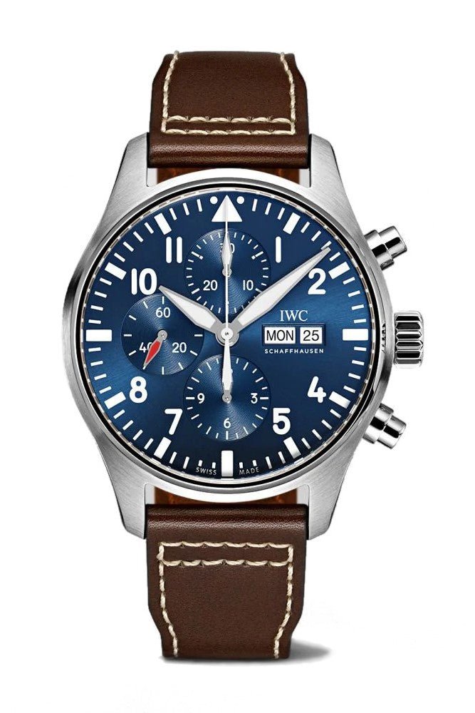IWC Pilot’s Watch Chronograph Edition “Le Petit Prince” Blue Dial Brown Leather Strap Watch for Men - IW377714 Buy Now By IWC