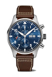 IWC Pilot’s Watch Chronograph Edition “Le Petit Prince” Blue Dial Brown Leather Strap Watch for Men - IW377714 Buy Now By IWC
