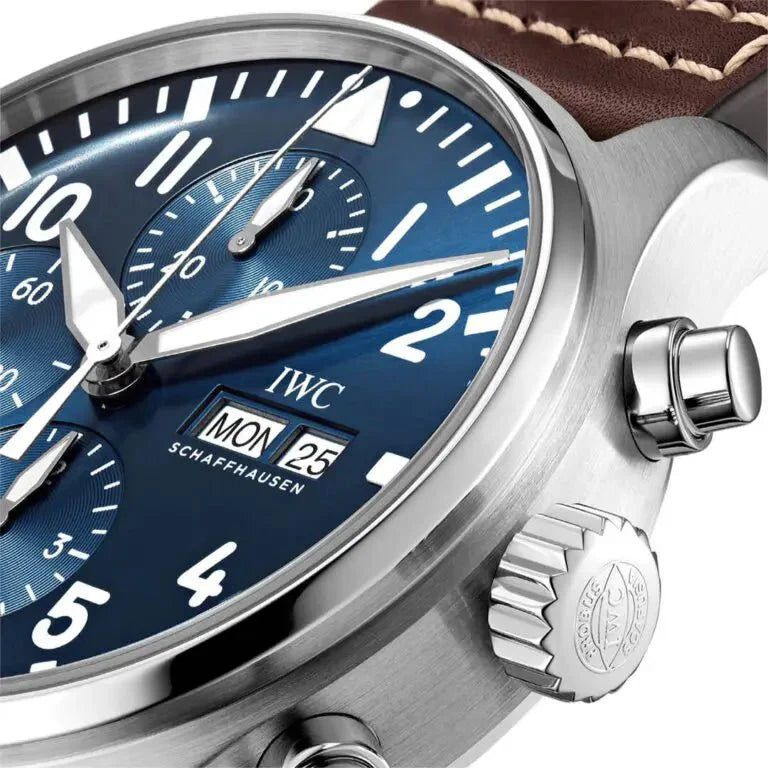 IWC Pilot’s Watch Chronograph Edition “Le Petit Prince” Blue Dial Brown Leather Strap Watch for Men - IW377714 Buy Now By IWC