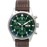 IWC Pilot's Watch Chronograph Edition Racing Green 43mm Green Dial Brown Leather Strap Watch for Men - IW377726 Buy Now By IWC