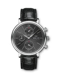IWC Portofino Chronograph Black Dial Black Leather Strap Watch for Men - IW391029 Buy Now By IWC