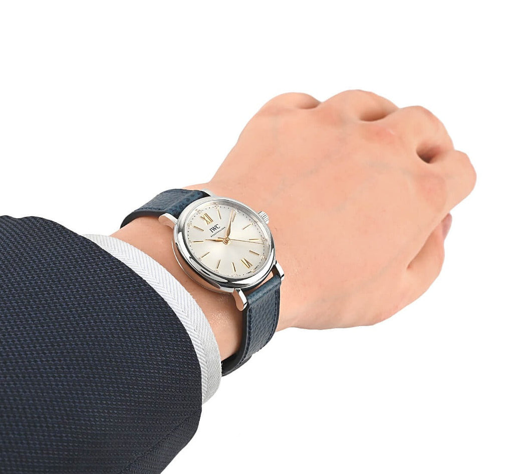 IWC Portofino Automatic Silver Dial Blue Leather Strap Watch for Women - IW357411 Buy Now By IWC