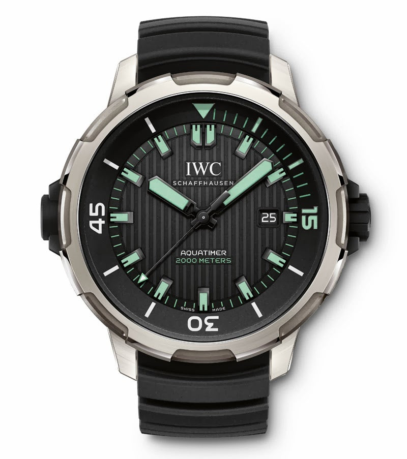 IWC Aquatimer Automatic 2000 Black Dial Black Rubber Strap Watch for Men - IW358002 Buy Now By IWC
