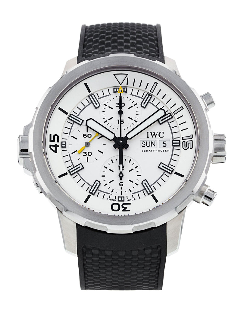 IWC Aquatimer Chronograph White Dial Black Rubber Strap Watch for Men - IW376801 Buy Now By IWC