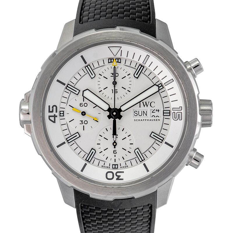 IWC Aquatimer Chronograph White Dial Black Rubber Strap Watch for Men - IW376801 Buy Now By IWC