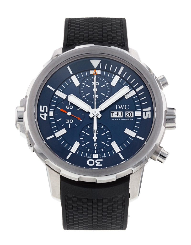 IWC Aquatimer Automatic Chronograph 44mm Blue Dial Black Rubber Strap Watch for Men - IW376805 Buy Now By IWC