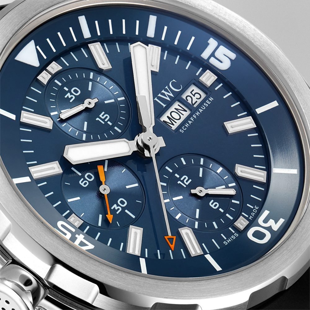 IWC Aquatimer Automatic Chronograph 44mm Blue Dial Black Rubber Strap Watch for Men - IW376805 Buy Now By IWC