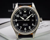 IWC Pilot's Mark XVIII 40mm Black Dial Black Leather Strap Watch for Men - IW327001 Buy Now By IWC