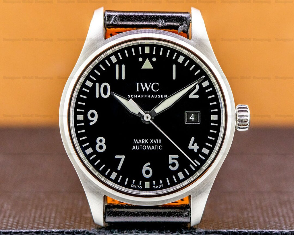 IWC Pilot's Mark XVIII 40mm Black Dial Black Leather Strap Watch for Men - IW327001 Buy Now By IWC