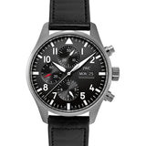 IWC Pilot's Watch Chronograph Black Dial Black Leather Strap Watch for Men - IW377709 Buy Now By IWC