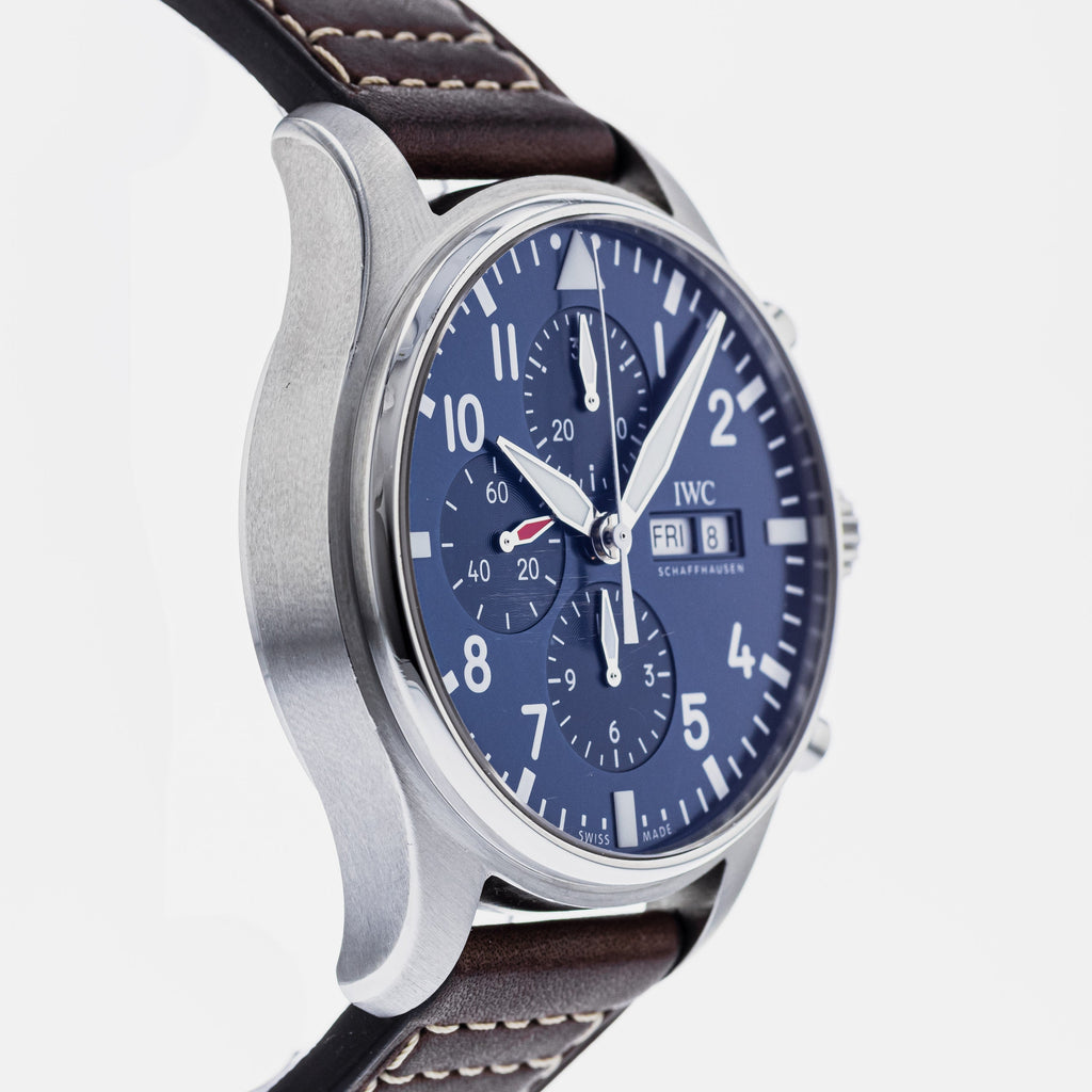 IWC Pilot’s Watch Chronograph Edition “Le Petit Prince” Blue Dial Brown Leather Strap Watch for Men - IW377714 Buy Now By IWC