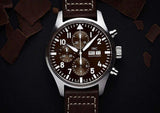 IWC Pilot's Watch Chronograph Edition Brown Dial Brown Leather Strap Watch for Men - IW377713 Buy Now By IWC