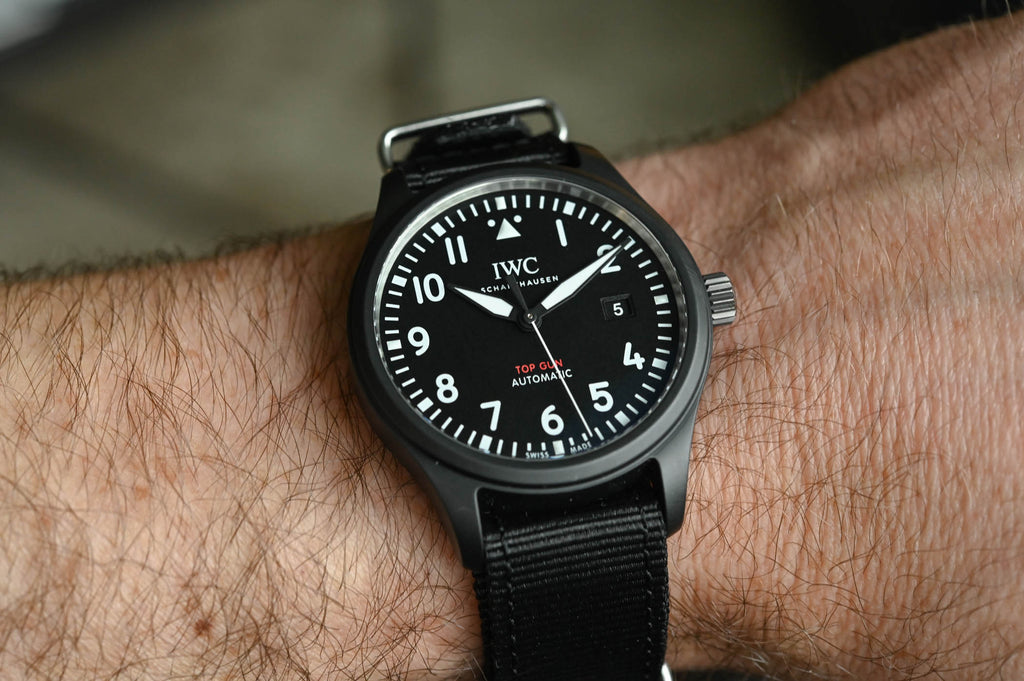 IWC Pilot Watch Chronograph Top Gun Edition Black Dial Black Nylon Strap Watch for Men - IW326901 Buy Now By IWC