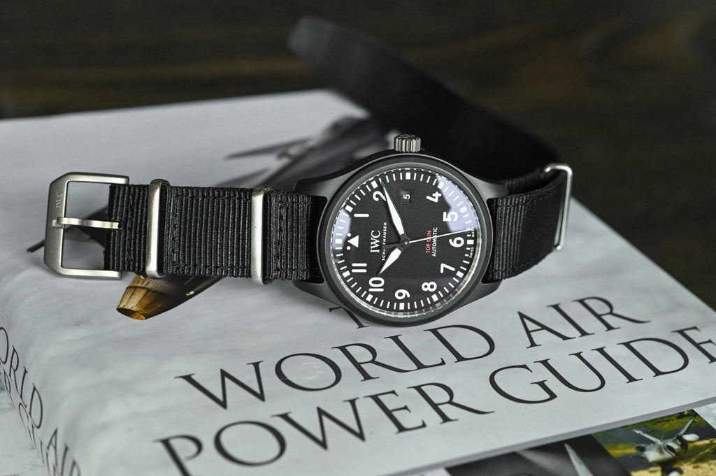 IWC Pilot Watch Chronograph Top Gun Edition Black Dial Black Nylon Strap Watch for Men - IW326901 Buy Now By IWC