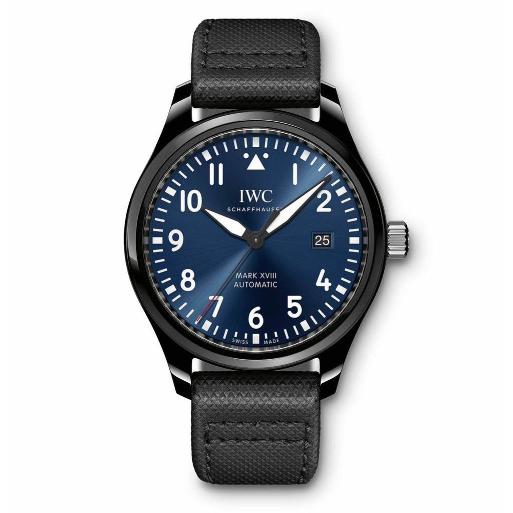 IWC Pilot’s Watch Mark XVIII Edition “Laureus Sport for Good Foundation" Blue Dial Black Nylon Strap Watch for Men - IW324703 Buy Now By IWC
