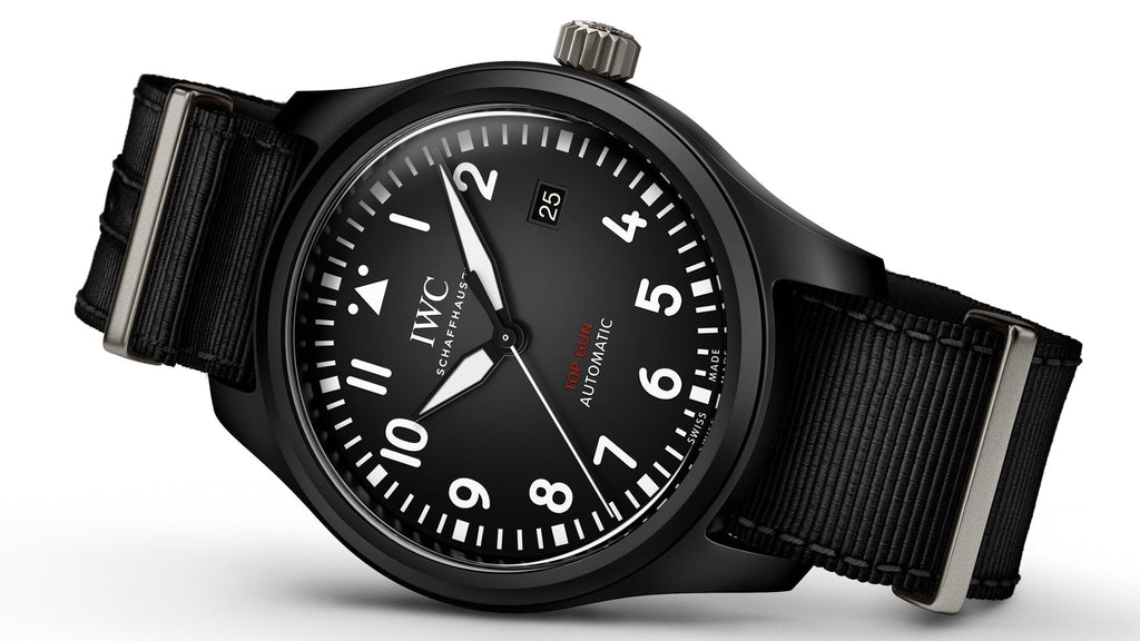 IWC Pilot Watch Chronograph Top Gun Edition Black Dial Black Nylon Strap Watch for Men - IW326901 Buy Now By IWC