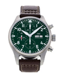 IWC Pilot's Watch Chronograph Edition Racing Green 43mm Green Dial Brown Leather Strap Watch for Men - IW377726 Buy Now By IWC