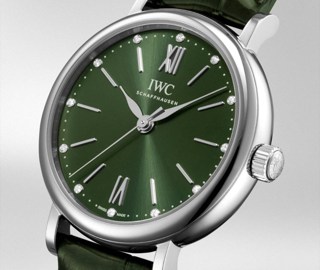 IWC Portofino Automatic Green Dial Green Leather Strap Watch for Women - IW357405 Buy Now By IWC