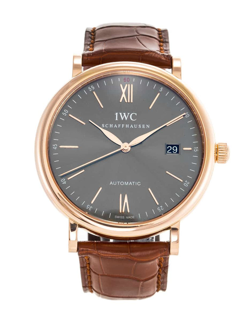 IWC Portofino Automatic Grey Dial Brown Leather Strap Watch for Men - IW356511 Buy Now By IWC