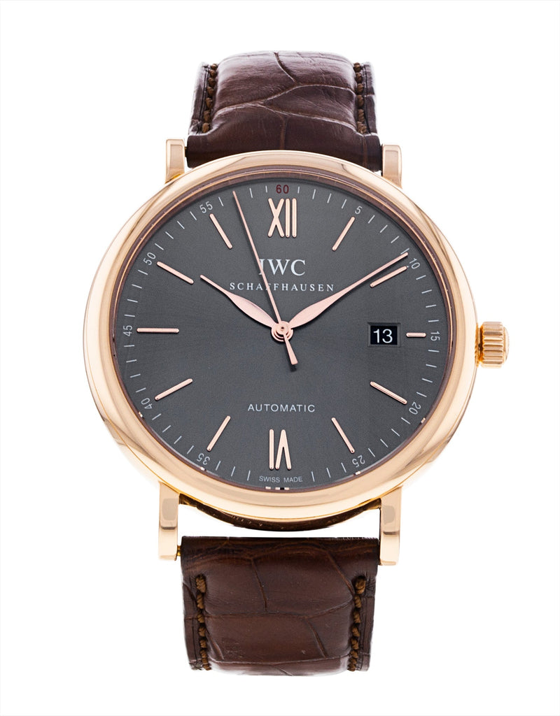 IWC Portofino Automatic Grey Dial Brown Leather Strap Watch for Men - IW356511 Buy Now By IWC